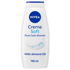 NIVEA Care Shower Creme Soft (750 ml), Caring Body Wash Enriched with Almond Oil, Moisturising Shower Gel with Vitamin C and E, Skin Moisturiser with Mild Scent