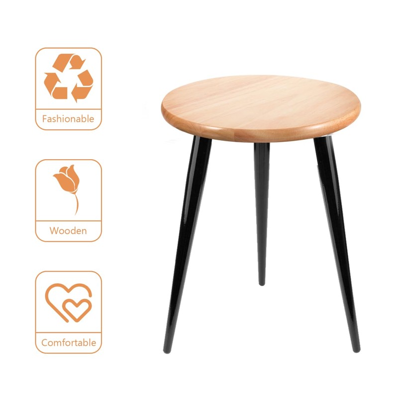 MERRYHAPY Round Wooden Stool Cover Replacement for Canteen Stool Wood