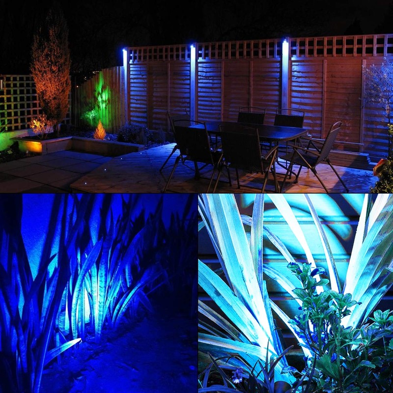 T-SUNUS Solar Spot Lights Blue Light, Solar Landscape Spotlights Outdoor