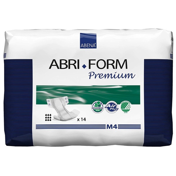 Abena Abri-Form Premium Incontinence Briefs, Level 4, (Small To Extra Large Sizes) Medium, 14 Count