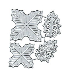 4PCS Flower Plant Metal Die Cuts,Spring Layering Flower Leaf Cutting Dies Cut Stencils DIY Scrapbooking Decorative Embossing Paper Scrapbooking Card Making