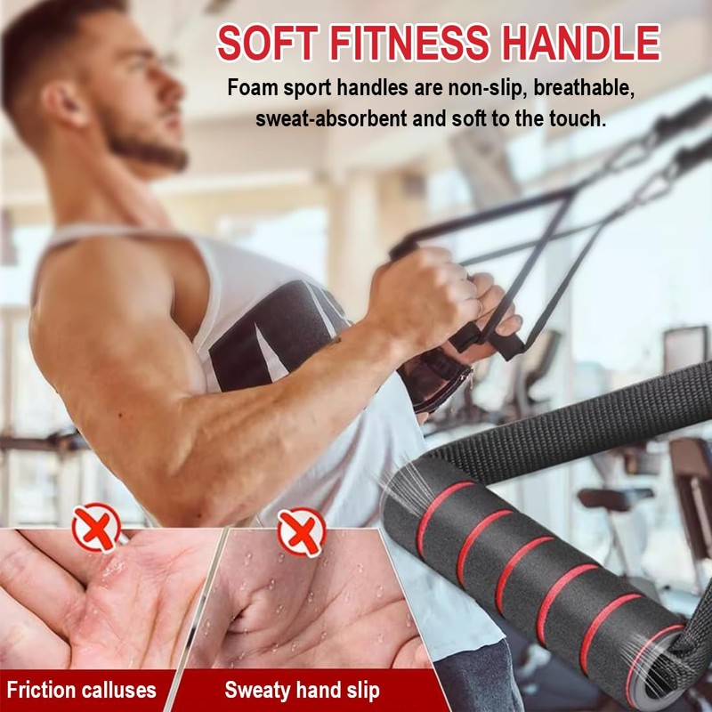 YOYEAH One-Handed Cable Pull Fitness Handles - 2 x Pulley