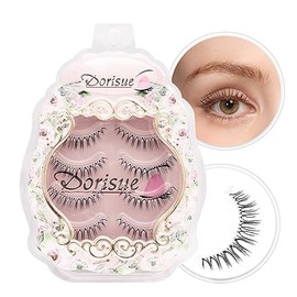 Pestañas postizas Pestañas naturales Look Real 3D Peso ligero Pestañas naturales cortas Wispies Pestañas postizas Pestañas cortas hechas a mano Pestañas faciales de alta calidad Paquete de 4 pestañas paquete