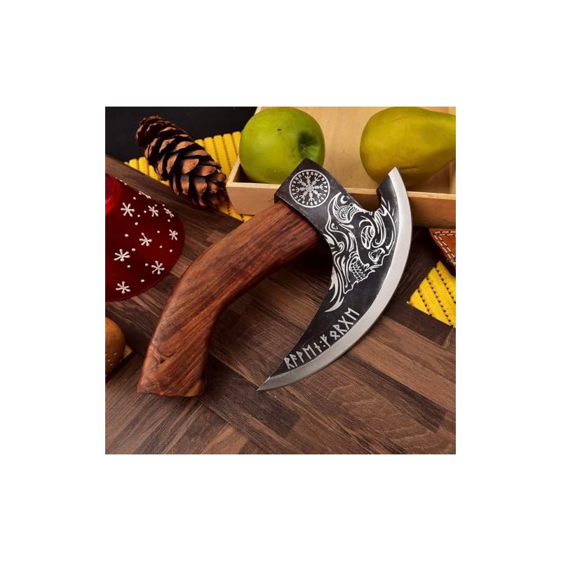 New Viking Pizza Cutter Axe Viking Hatchet Pizza Axe (Skull
