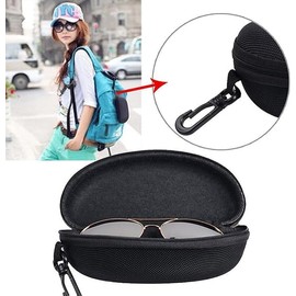 Zipper Eye Glasses Sunglasses Hard Case Storage Box Holder Portable Protector,Zipper Hard Shell Box With Clip (1)