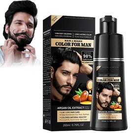 EHIOG Black Hair Dye Shampoo Und Black Hair Dye Schnelle Wirkung Natürliche Färbung 200ml Für Weißhaarabdeckung Für Männer Und Frauen