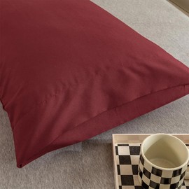 Microfiber Queen Bed Pillowcases 2 Pack, Super Soft Bed Pillow Covers Envelope Closure, Wrinkle, Fade and Stain Resistant, 20x30, Bulgari Red