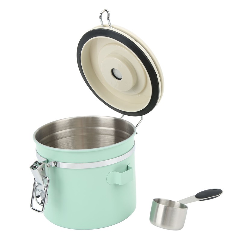 Coffee Canister Mint Green Food Grade Stainless Steel Airtight Coffee