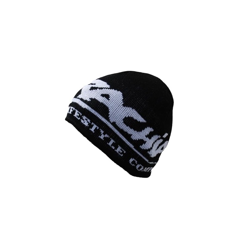 Brachial Men's Beanie Black White - Knitted Hat, black/white