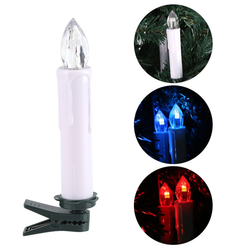 10x LED Flameless Cordless Candles Light with Clips Home Wedding