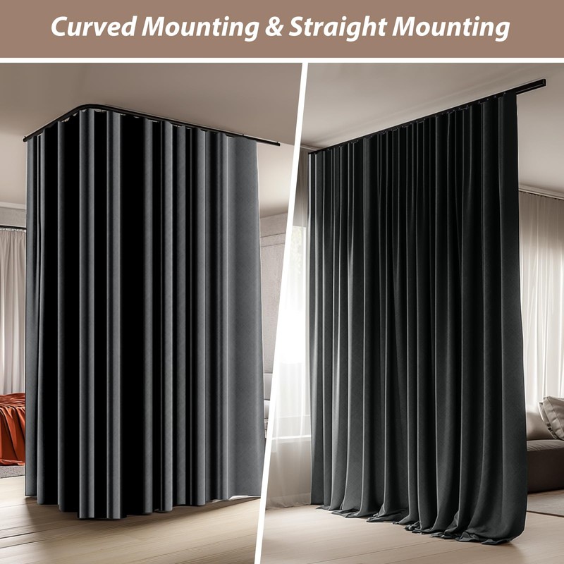 Room Divider Curtains with Ceiling Curtain Track Set Window Curtain