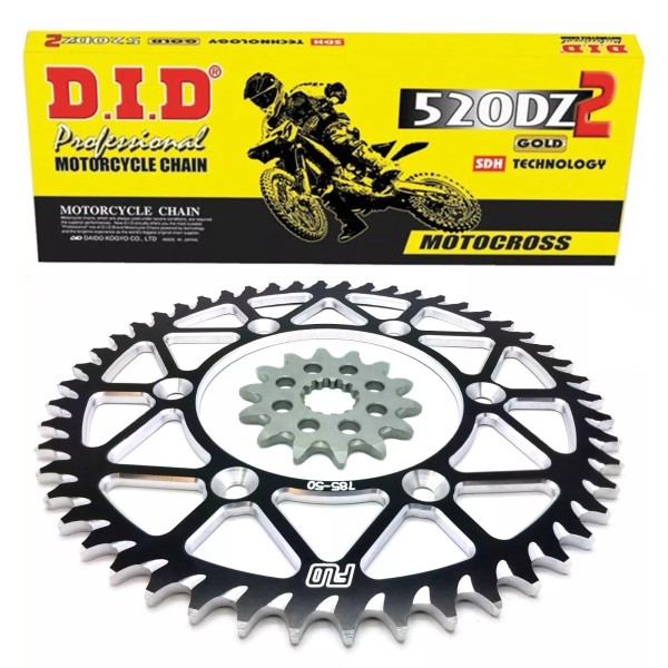 Flo Motorsports Yamaha YZ250 D.I.D. Motocross Chain new Sprocket Combo