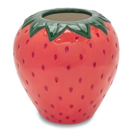 Ban.do - Jarrón de cerámica Decorativo de inspiración Vintage, decoración única para el hogar/Cocina/Oficina, Campos de Fresas