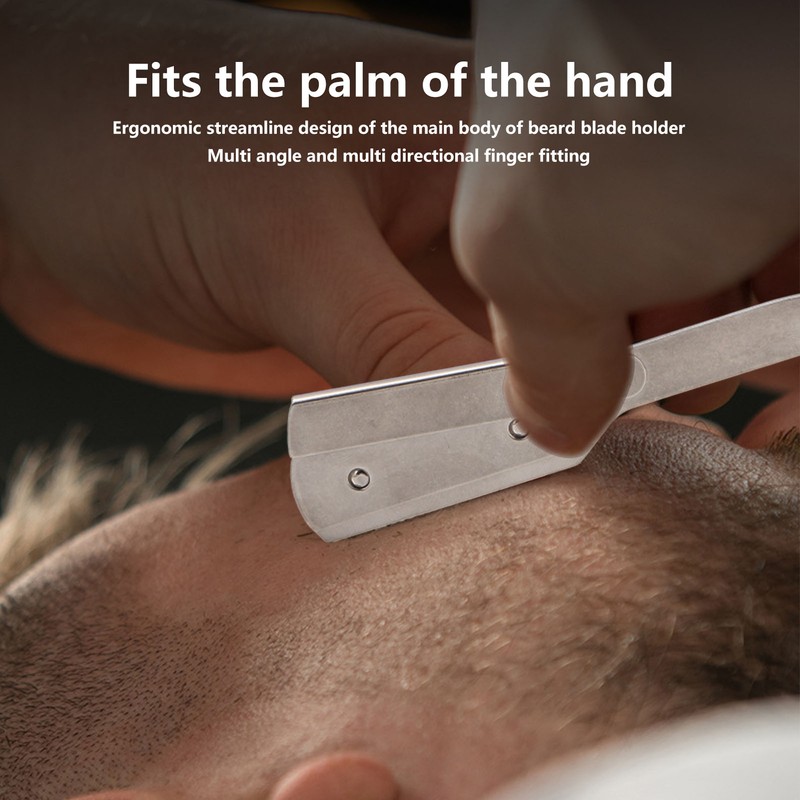 Beard Blade Holder Stainless Steel Foldable Manual Barber Straight Edge
