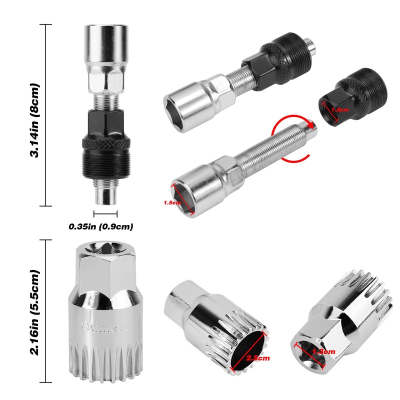 Oumers Bicycle Crank Puller Tool Set, Bicycle Crank Puller Bottom