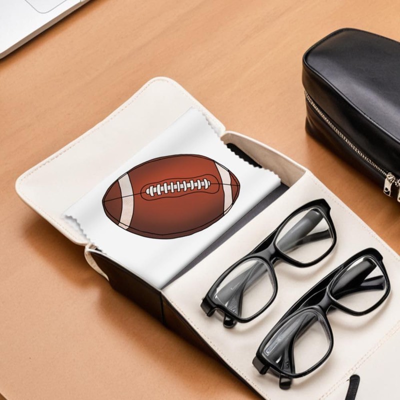 2 x 'Rugby Ball' Microfibre Lens/Glasses Cleaning Cloths (LC00032543)