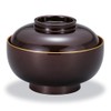 Mitani M17045-0 Yamanaka Lacquerware Soup Bowl, Black, 5.2 inches (13.3
