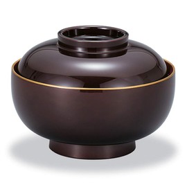 Mitani M17045-0 Yamanaka Lacquerware Soup Bowl, Black, 5.2 inches (13.3 cm), Yamanaka Lacquerware, Four Seasons, Zoni Bowl, Tamubuchi Gold Coated