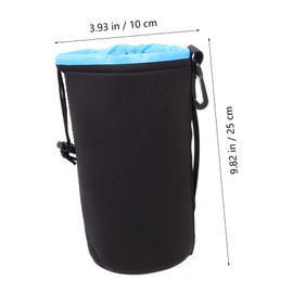 TEHAUX 4pcs Neoprene Lens Pouch Camera Lens Case for DSLR Mirrorless Lenses Protects Against Scratches Bumps Convenient Hooks for Easy Carrying