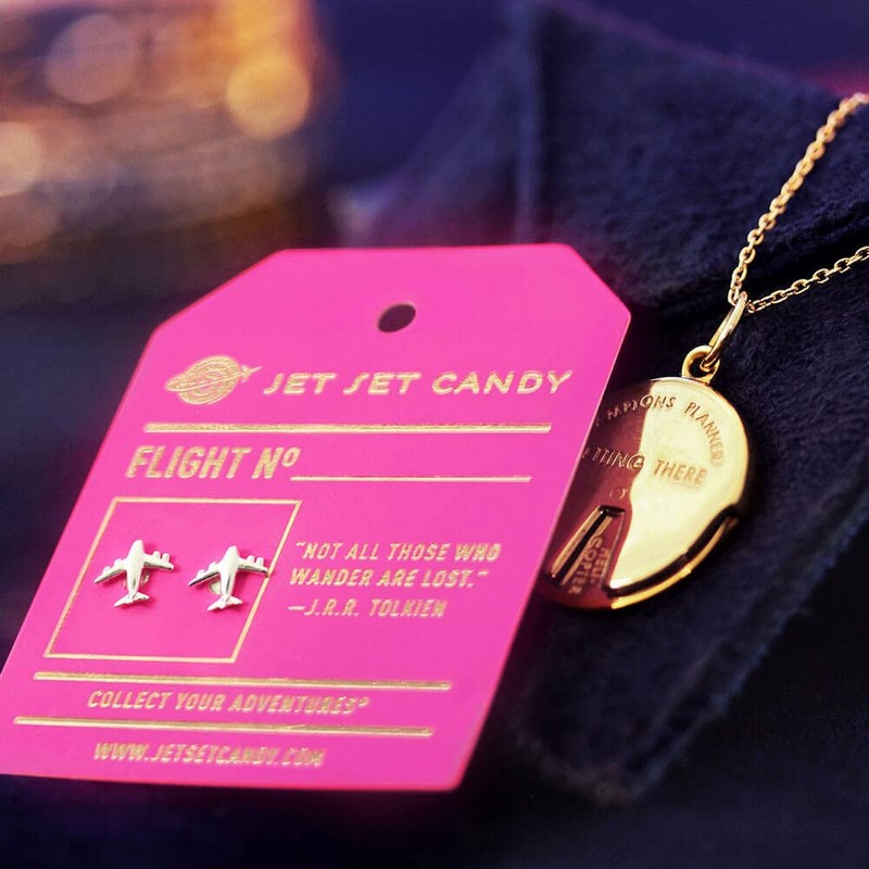 Jet Set Candy Sterling Silver Airplane Earrings