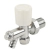 Angled Radiator Rad Valve with Drain Off Chrome 8 mm