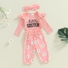 baorji Newborn Baby Girl Fall Outfit Little Sister Long Sleeve