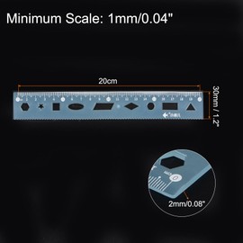 HARFINGTON 2pcs Unbreakable Flexible Rulers 20cm PVC Shatterproof Folding Plastic Ruler with Wavy Lines for Classrooms Home Office, Blue