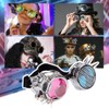 DODOING Kaleidoscope Goggles Steampunk Rave Glasses Goggles Crystal Rainbow Kaleidoscope