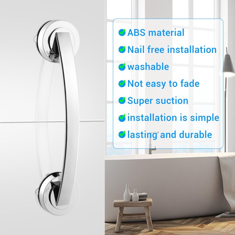 Cabilock Suction Grab Bar for Bathtub and Shower, Bathtub Safety