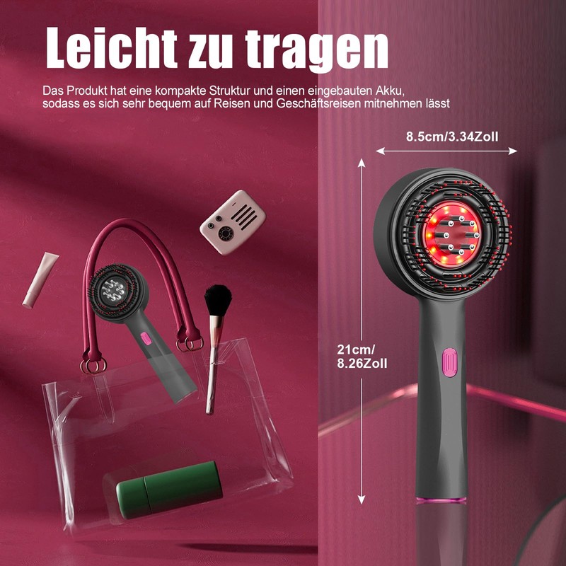 Scalp Massage Brush Electric Head Massager with Red Light Serum