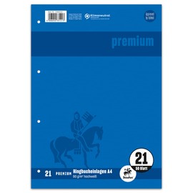Staufen Premium Ring Binder Inserts, DIN A4, Line Style 21 (9 mm Lined), 50 Sheets, 4-Hole Punch, 90 g/m² Premium Paper, Pack of 1