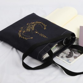 CMNIM A Court Of Thorns And Roses Gifts for Book Lover Tote Bag City of Starlight Night Court Gift for The Rhysand Fan Girl (City of Starlight Black TB)