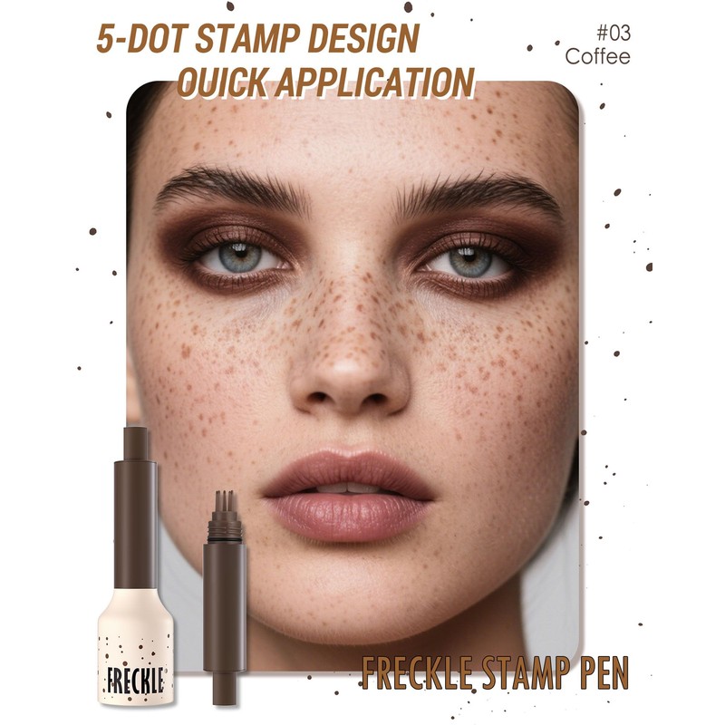 Freckle Stamp Cushion, Vivid Natural Faux Freckles Pen, Long Lasting