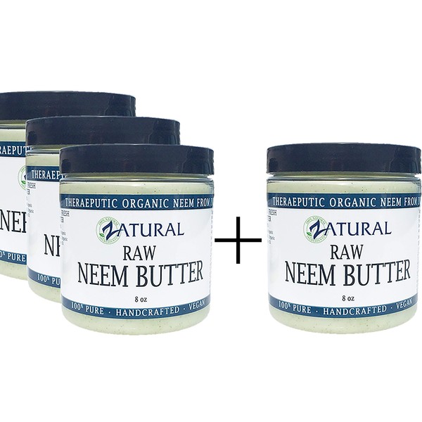 Organic Neem Butter-Coconut Oil, Neem Oil, Neem Leaf, Marula Oil, Kokum Butter, Rosemary (4 Pack)