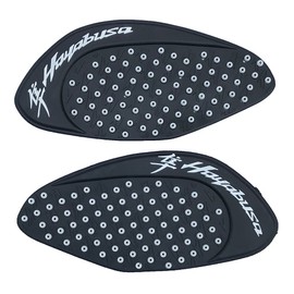 White Gas Fuel Tank Pad Traction Side Fuel Knee Grip Decal Compatible with Suzuki Hayabusa GSXR1300 2008-2016