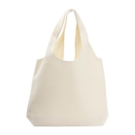 TOPASION Cotton Canvas Tote Bag,Shopping Bags,DIY Gift Bags,Cloth Bag,Solid Color Bag (1, White)