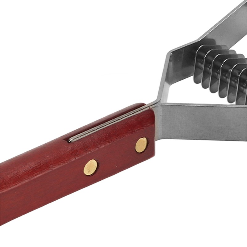 Pet Dematting Comb 2 Rows Stainless Steel Blades Wooden Handle