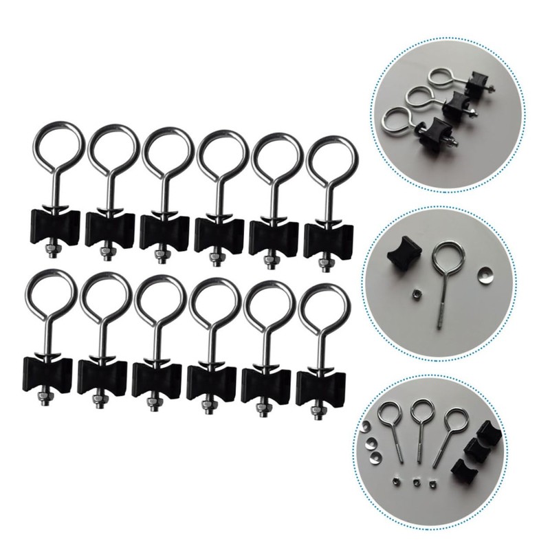 Mikinona 12 Sets Trampoline Fixing Screws Galvanized Steel Replacement Parts
