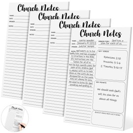 Geyee 10 Pcs Church Notebook 5.5 x 8.5 Inch Tear Away Sermon Journal Christian Sticky Pads Religious Sticky Notepads Note Taking Supplies