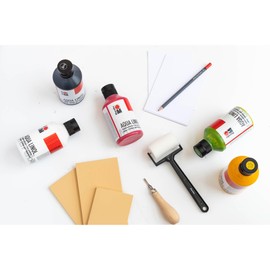Marabu 15100013073 - Water-Based Lino Printing Ink, Smudgeproof, Black, 250 ml, for All High Pressure Techniques in School, Leisure and Graphic