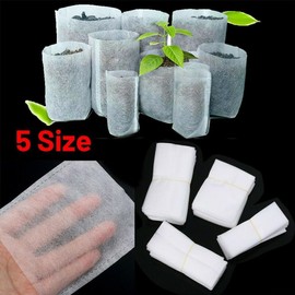 100 bolsas de cultivo de plantas biodegradables de tela vegetal, macetas de semillas para plantas de semillero, macetas de vivero para plantas, para plantas, plantas de semillero, jardín, flores