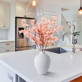 Melorca&Guilla Cherry Blossom Branches, 4PCS 39.3" Silk Pink Cherry Blossom Flowers, Decor, Artificial Flowers for Shop Garden Office Home