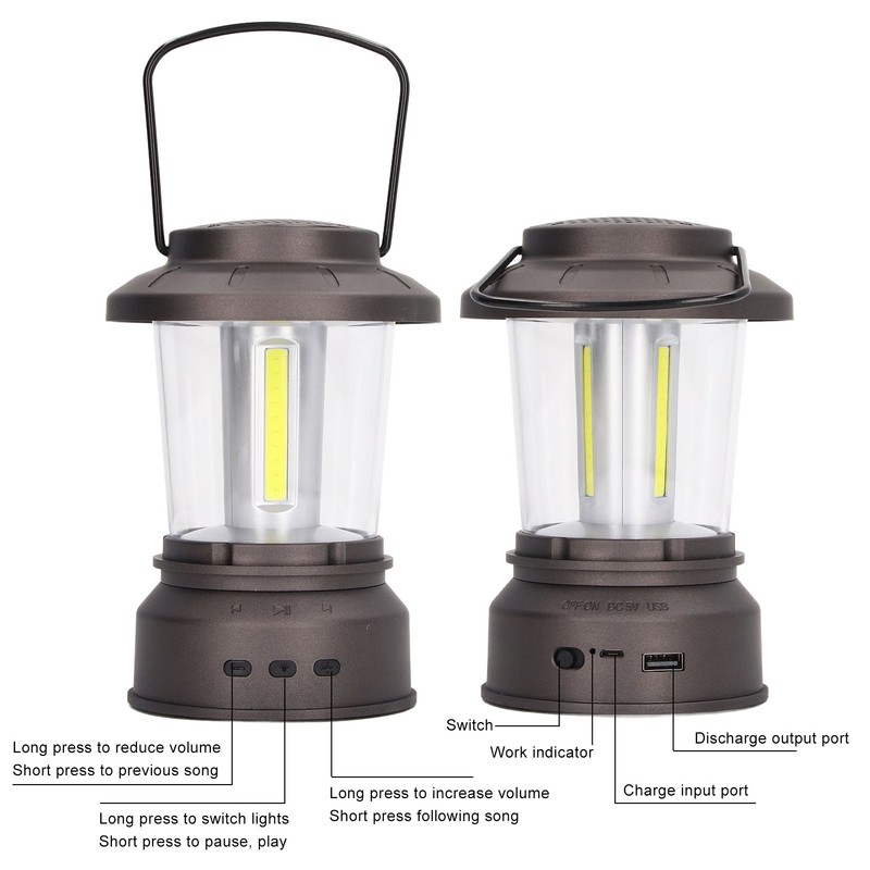 Outdoor Bluetooth Speaker Light Retro Style 2 Modes USB Power