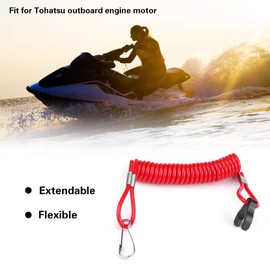 Boat Engine Stop Switch, Outboard Motor Ignition Emergency Stop Switch Safety Leash for Tohatsu