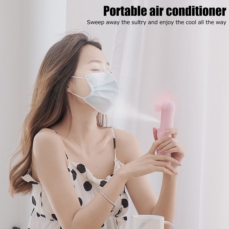 Hand Held Fan Mini Foldable Battery Operated Fan Humidification Cartoon