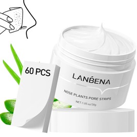 LANBENA Blackhead Remover for Face 60 Piece Pore Strips Nose Plant Strips for Blackheads (1.05 oz) / 얼굴용 란베나 블랙헤드 리무버 60피스 모공 스트립 블랙헤드용 코 식물 스트립(1.05온스)