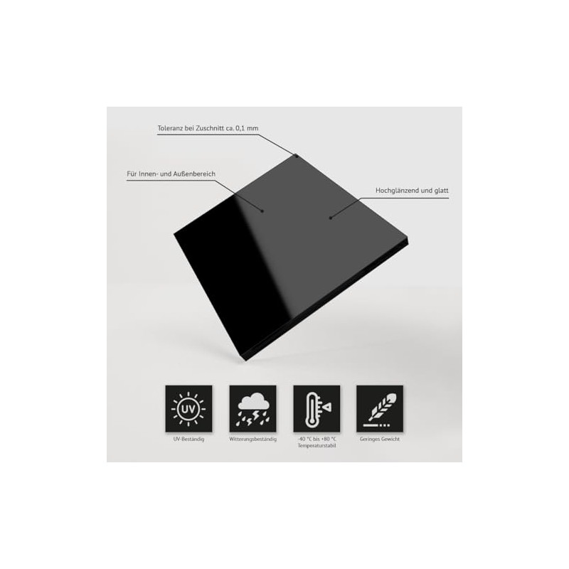 Acrylic Glass PMMA GS Black Glossy Laser Cut Made to