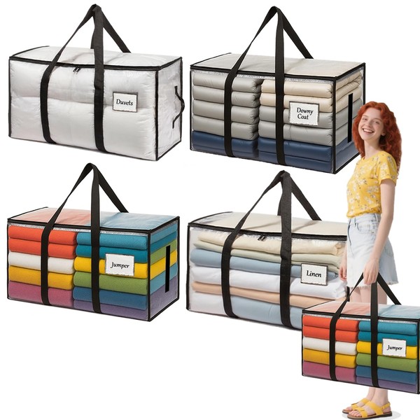 VCANIVR 4 Pack 91L Large Moving Boxes Heavy Duty Moving