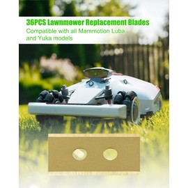 36 Pcs Titanium Coated Blades with Plastic Washers Compatible with Mammotion Luba AWD Luba 2 AWD Luba Mini AWD Yuka and Yuka Mini Series Robotic Lawn Mowers