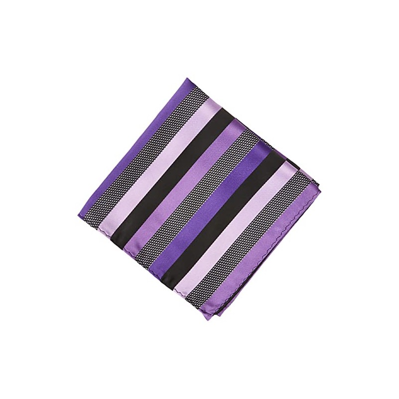 Stacy Adams Men's Microfiber Stripped Tie Set, Purple, One Size